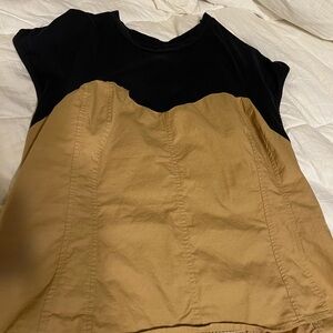 Two-Tone Black and Tan Top